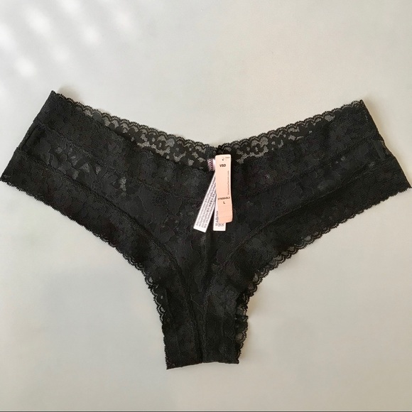 Victoria's Secret Other - NWT Victoria’s Secret Black Lace Cheeky Panties LG
